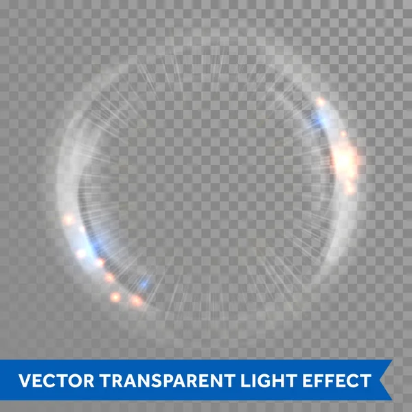 Luz lente flare efeito vetorial fundo transparente — Vetor de Stock