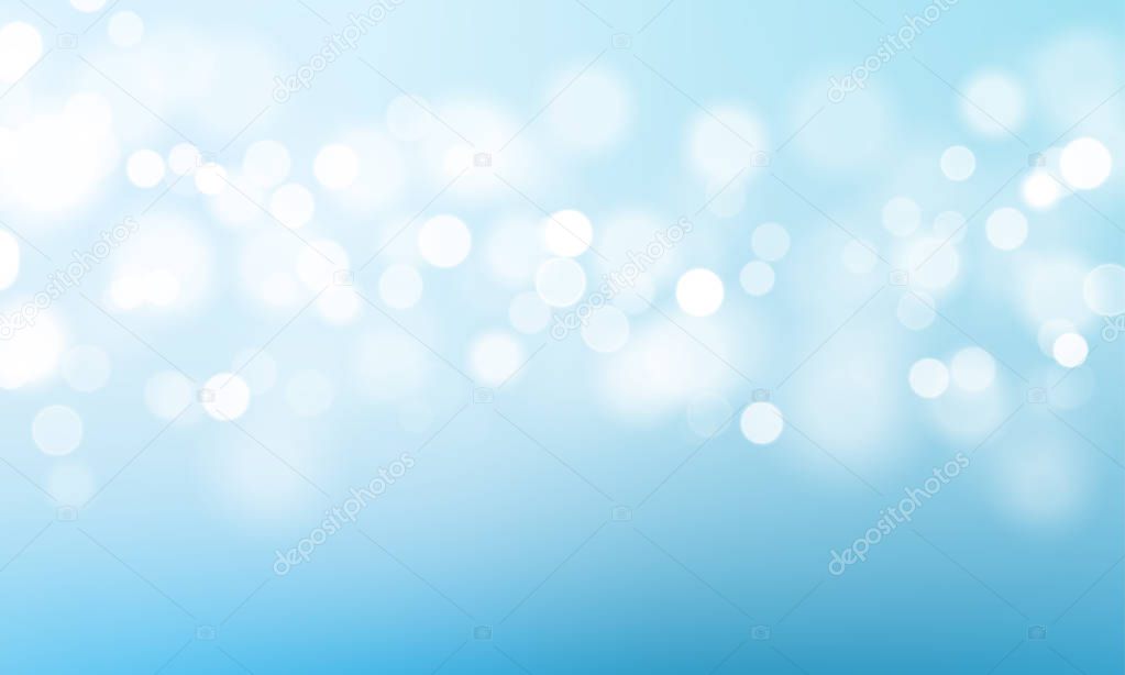 Blue light bokeh flare glitter or sparkling vector background