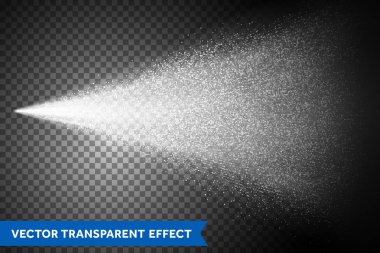 Water spray mist of atomizer. Vector light dispersion effect clipart