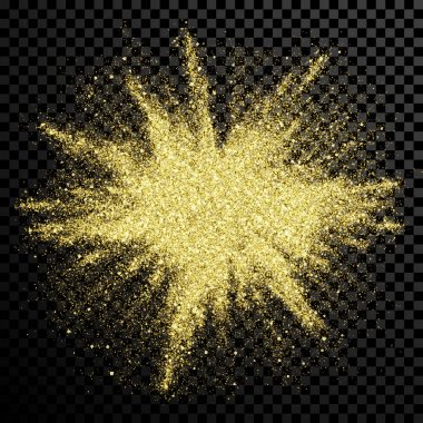 Sparkles vektör şeffaf arka plan üzerinde parlayan altın glitter toz