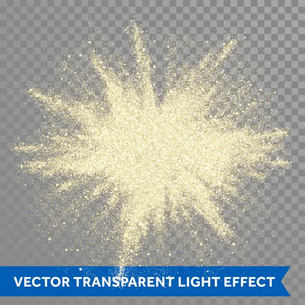 ベクトル透明な背景キラキラ輝くゴールドのきらめきの粉 — ストックベクタ