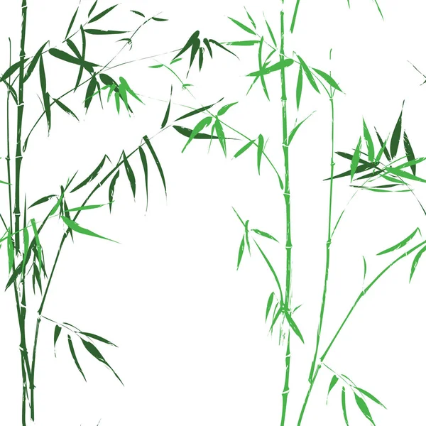 Bambus oirental asiatisch grün nahtlose Muster Vektor Hintergrund — Stockvektor