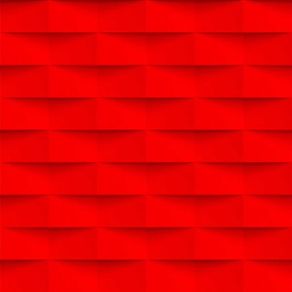 Patrón geométrico fondo abstracto rojo 3d vector ladrillo pared textura — Vector de stock