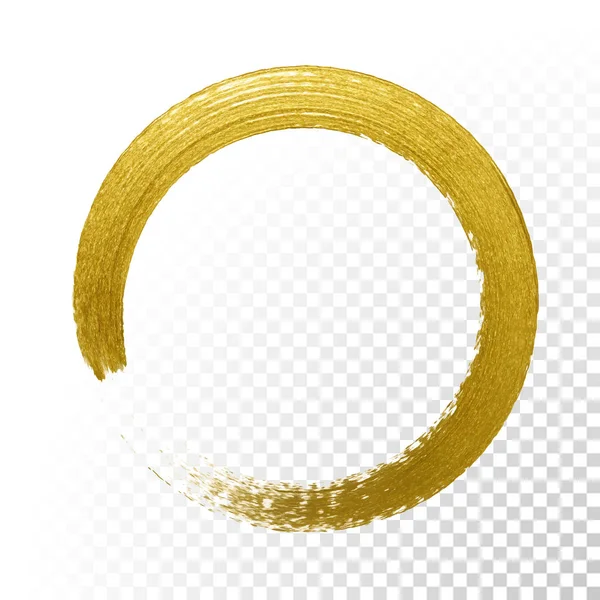 Gold circle glitter textur pensel på vektor transparent bakgrund — Stock vektor