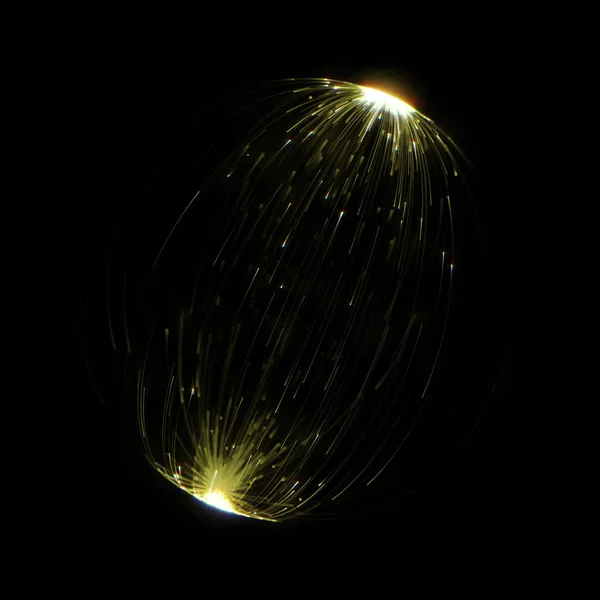 Abstrato efeito de luz dourada com raios de linha de luz dourada explosão de pontos polares do globo transparente . — Fotografia de Stock