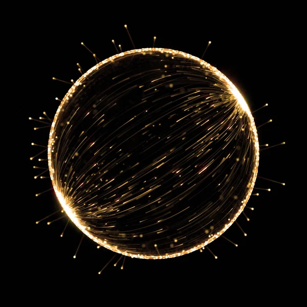 Χρυσό κύκλο καρέ του αφηρημένο φως νέον επίδραση υποβάθρου για την κορυφαία σχεδίαση προϊόντων. — Φωτογραφία Αρχείου
