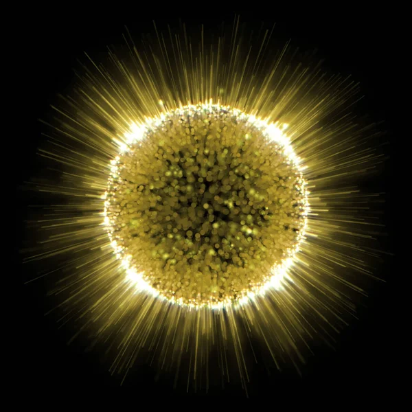 Golden shine of sun explosion background. — Stock Photo, Image