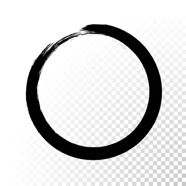 Vektor černý inkoust kruhu Malování tahu. — Stockový vektor