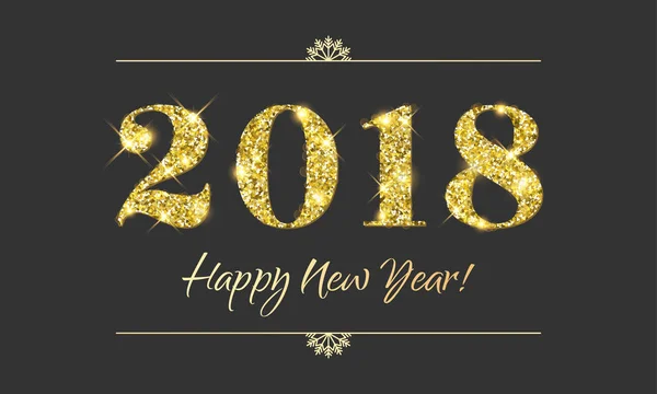 Золотий 2018 Щасливий Новий рік вектор чорний фон — стоковий вектор