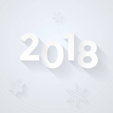 Gümüş kar tanesi desen ile 2018 happy New Year vektör arka plan