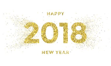Gümüş kar tanesi desen ile 2018 happy New Year vektör arka plan