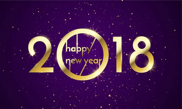 2018 Щасливий новорічний фон текстури з блискучим феєрверком. Векторний золотий блиск текст і цифри . — стоковий вектор
