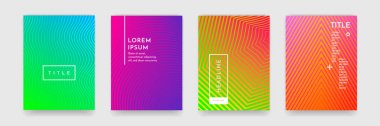 Dalgalı soyut desen doku kitap broşür poster kapak şablonu vektör seti