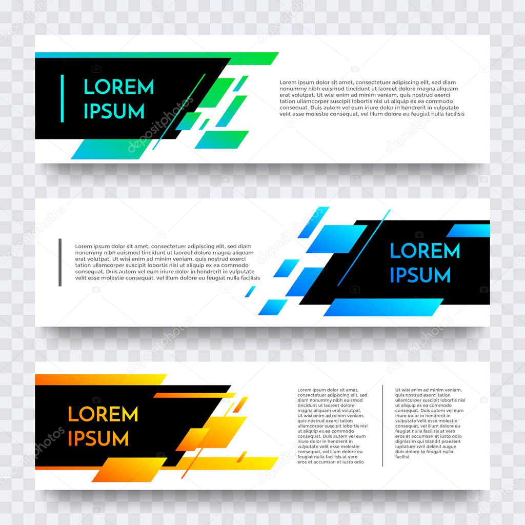 Web banner vector template of color abstract modern background