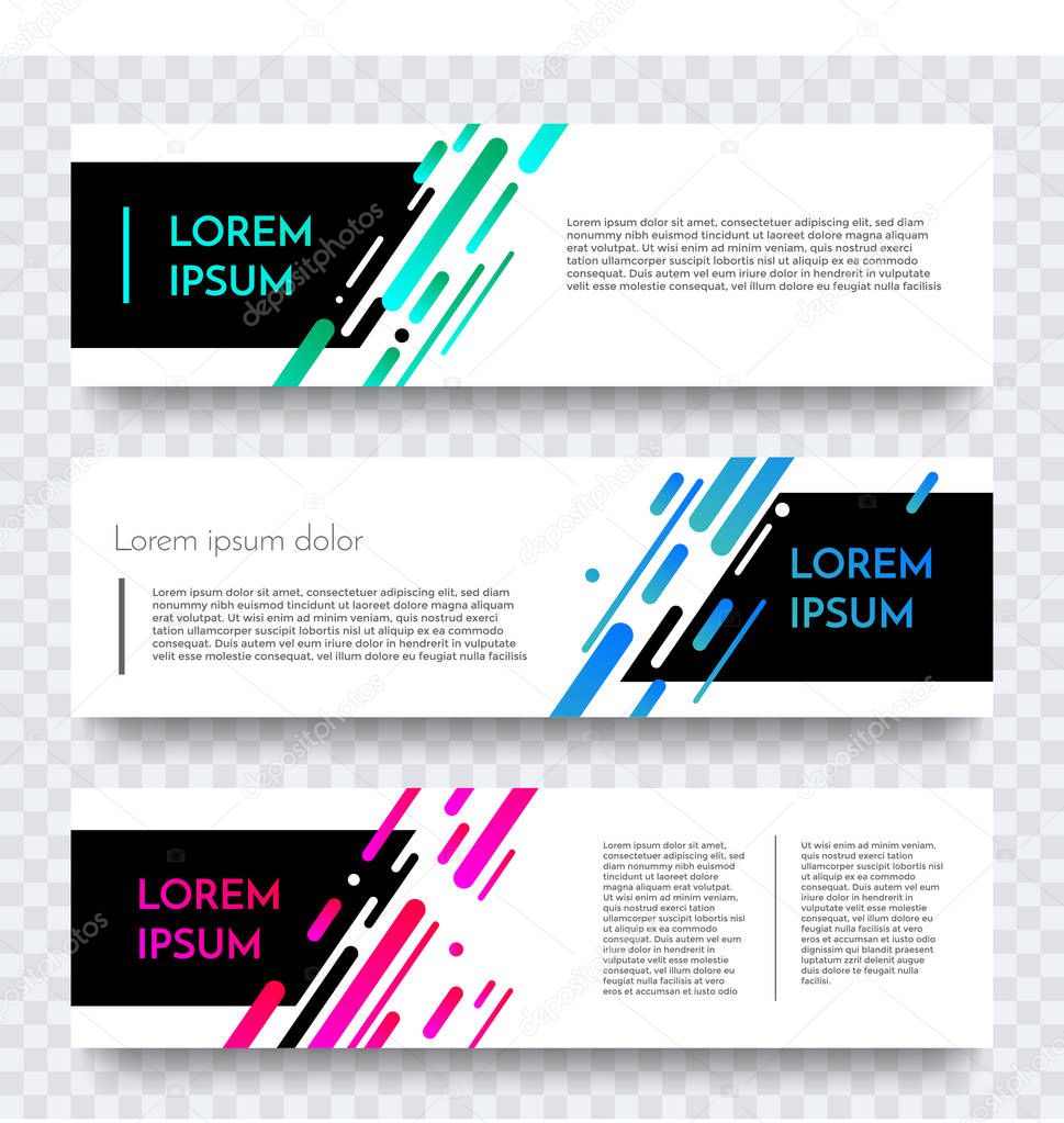 Modern web banner vector color abstract template