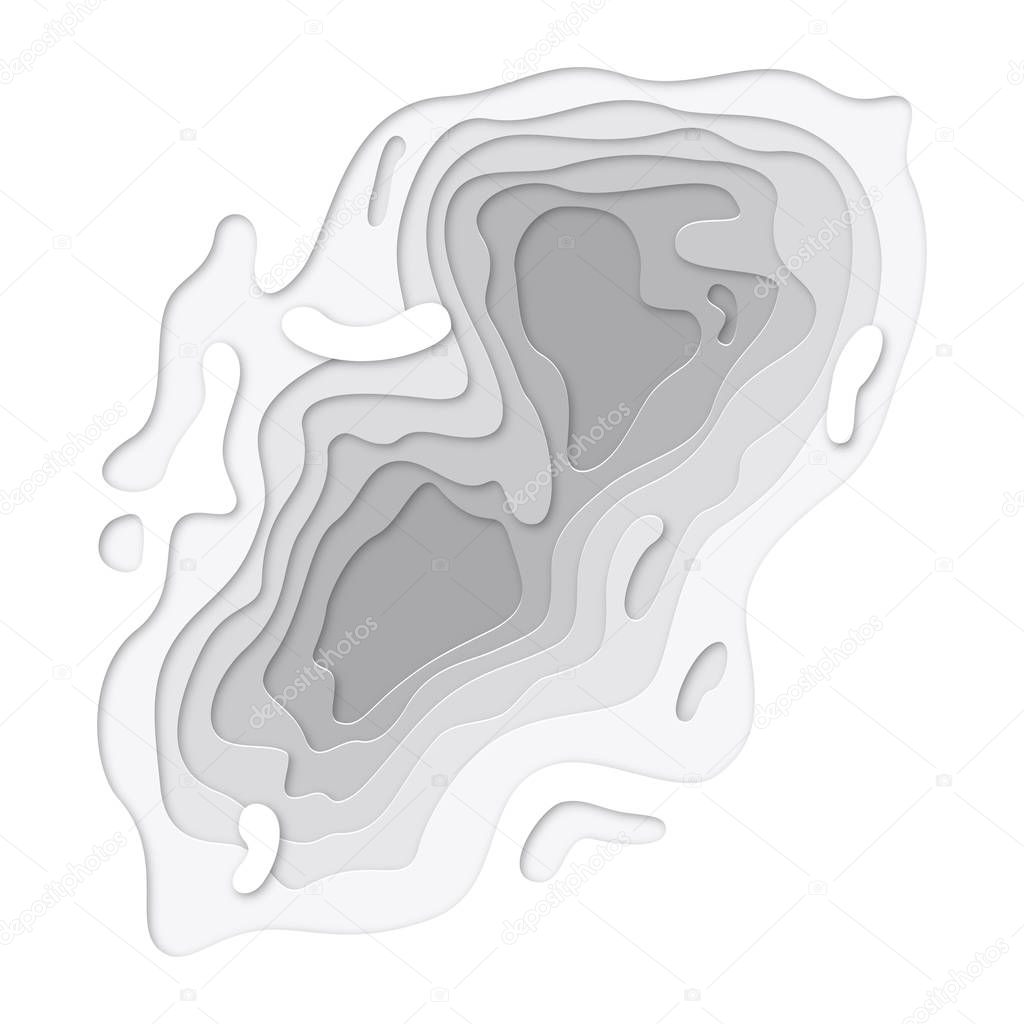 3D papercut layers texture background of paper cut vector art website template
