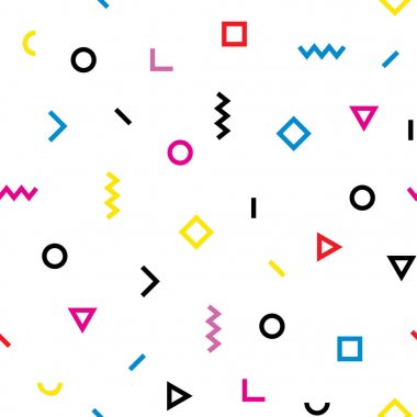 Hipster geometrik sanat pop tarzı sorunsuz vektör desen arka plan duvar kağıdı