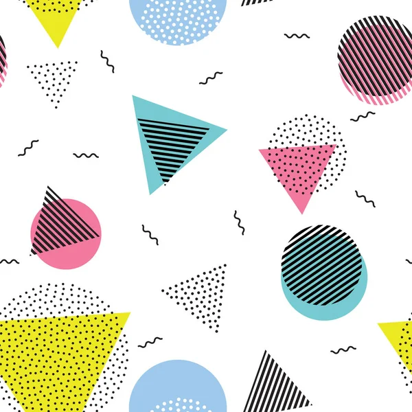 Driehoek cirkel abstracte geometrische vector naadloze patroon achtergrond wallpaper — Stockvector