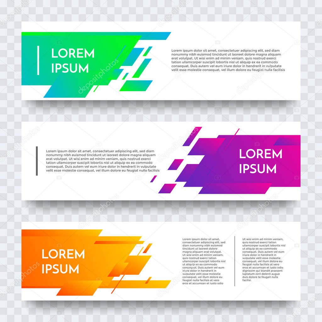 Web banner vector template of color abstract modern background