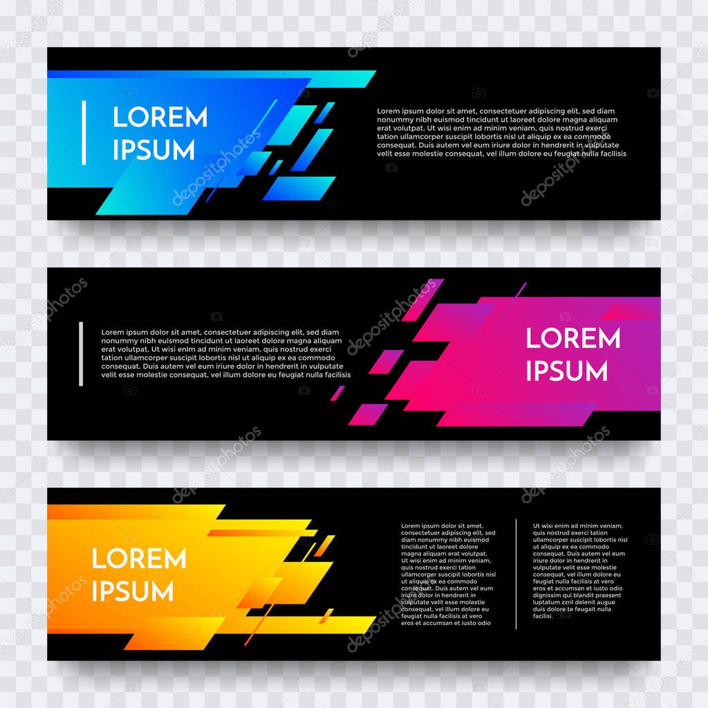 Web banners set for vector digital website background template