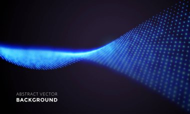 Neon Led ışık 3d dalga parlayan akışı bükülmüş hareket vektör teknolojik altyapı