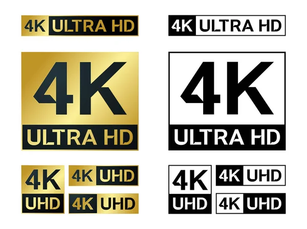 4k ไอคอนอัลตร้า HD เวกเตอร์ 4K UHD สัญลักษณ์ทีวีของความละเอียดสูง — ภาพเวกเตอร์สต็อก