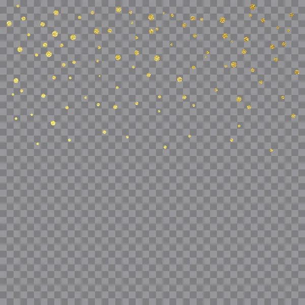 Confettis or ou des particules de paillettes d'or vecteur fond transparent — Image vectorielle