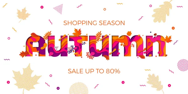 Höstens försäljning shopping rabatt vektor affisch falla maple leaf web banner — Stock vektor