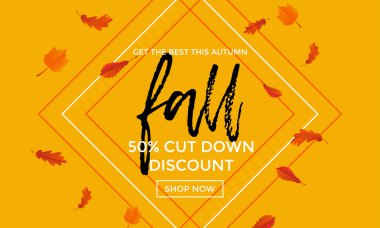 Sonbahar sonbahar altın satış poster veya promosyon afiş sonbahar indirim alışveriş Eylül