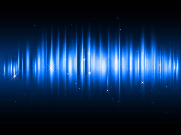 Effet scintillant bleu scintillant des vibrations néon avec des flous lumineux chatoyants — Image vectorielle