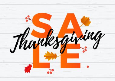 Şükran günü sonbahar satışı büyük başlığı indirim Eylül alışveriş promo sonbahar Dükkanı vektör tasarımı