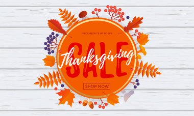 Şükran günü sonbahar satışı büyük başlığı indirim Eylül alışveriş promo sonbahar Dükkanı vektör tasarımı