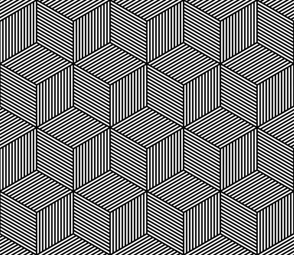 Nahtlose Vektormustertextur mit abstraktem Sechseck-Gitter 3D-Würfelstruktur. — Stockvektor