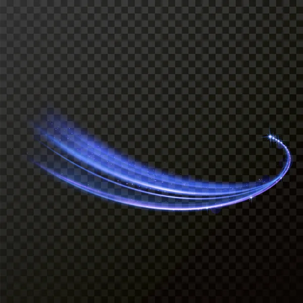 Ligne lumineuse effet tourbillon néon. Flamme de feu vectorielle à paillettes trace — Image vectorielle
