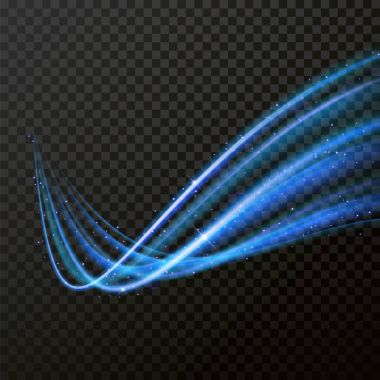 Multi neon dalga izleme etkisi ışık. Vektör yangın ışık parlama izleme