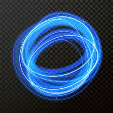 Vektör circle line neon girdabı ışık etkisi. Parlayan ışık ateş alev