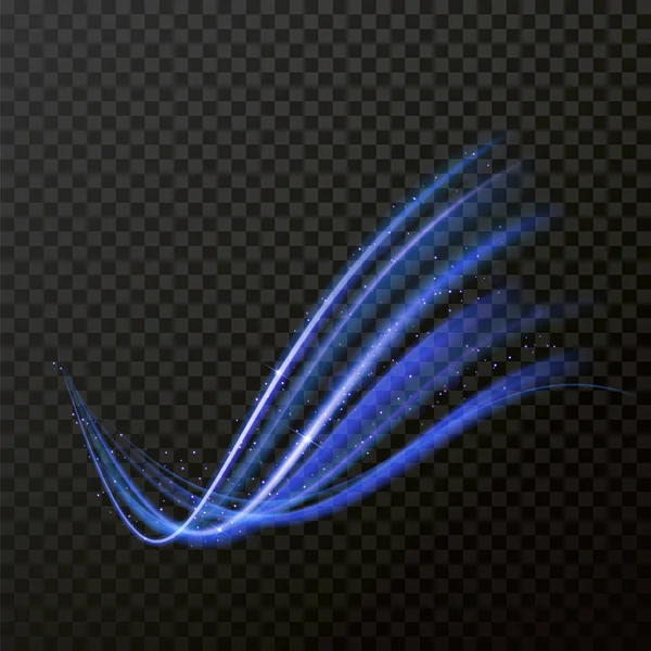 Licht Linie Neon Swirl-Effekt. Vektor glitter licht feuerfackel spur — Stockvektor