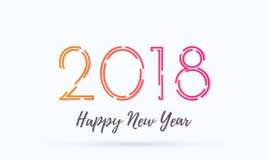 2018 mutlu yeni yıl tebrik kartı arka plan vektör dilek metin tasarım