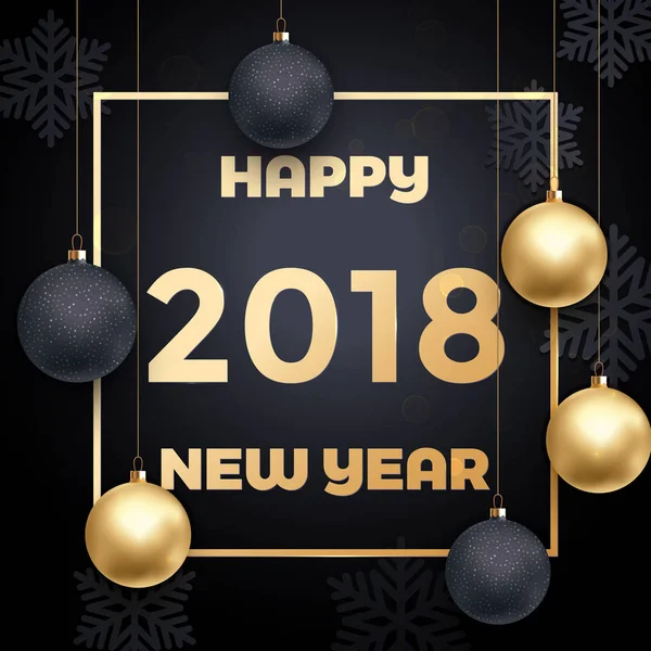 2018 mutlu yeni yıl lüks altın glitter tebrik kartı vektör kar tanesi arka plan