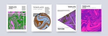 Soyut boya tasarım Mermer doku şablon set vektör renk sıvı sıçrama arka plan