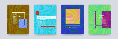 Soyut boya sıçrama tasarım Mermer doku şablon set vektör renk sıvı arka plan