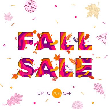 Sonbahar sonbahar satış vektör akçaağaç yaprağı promo İndirim Dükkanı afiş poster