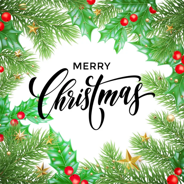 Merry Christmas kartkę z życzeniami wektor ozdoba nowy rok projekt tło szablonu — Wektor stockowy