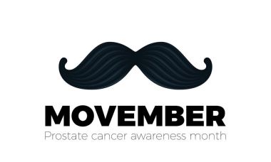 Movember erkekler sağlık erkek prostat kanseri Kasım farkındalık ay vektör bıyık