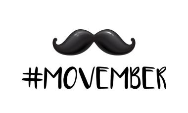 Movember men health man prostate cancer November awareness month vector mustache clipart