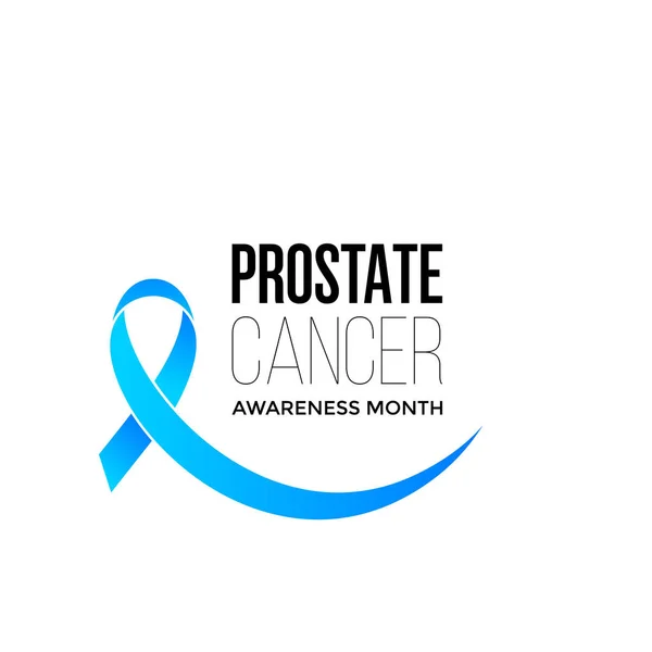 Movember men health man prostate cancer awareness November month vector blue ribbon — Stock Vector