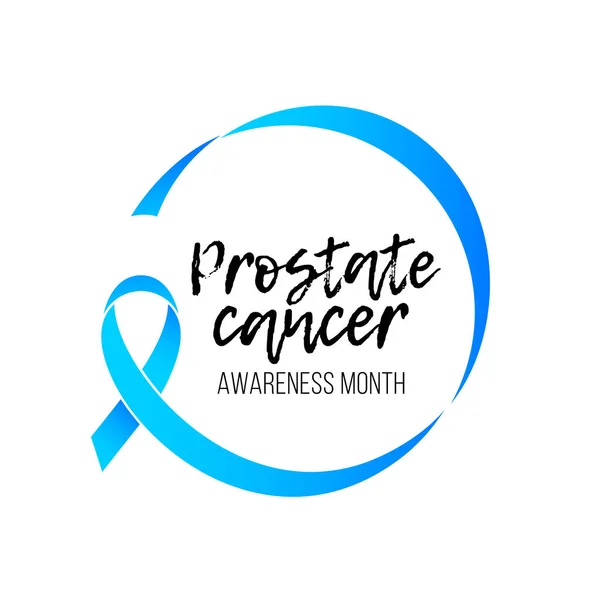 Movember mannen gezondheid man prostaatkanker November maand van de voorlichting vector blauw lint — Stockvector