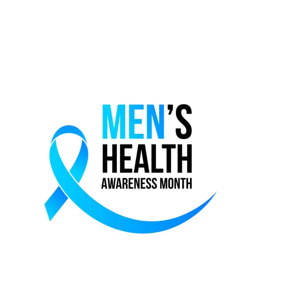 Movember men health man prostate cancer awareness November month vector blue ribbon — Stock Vector