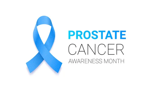 Movember men health man prostate cancer November awareness month vector blue ribbon — Stock Vector