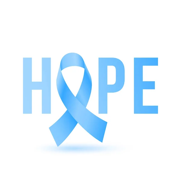 Homem de saúde homem câncer de próstata novembro conscientização mês vetor fita azul — Vetor de Stock